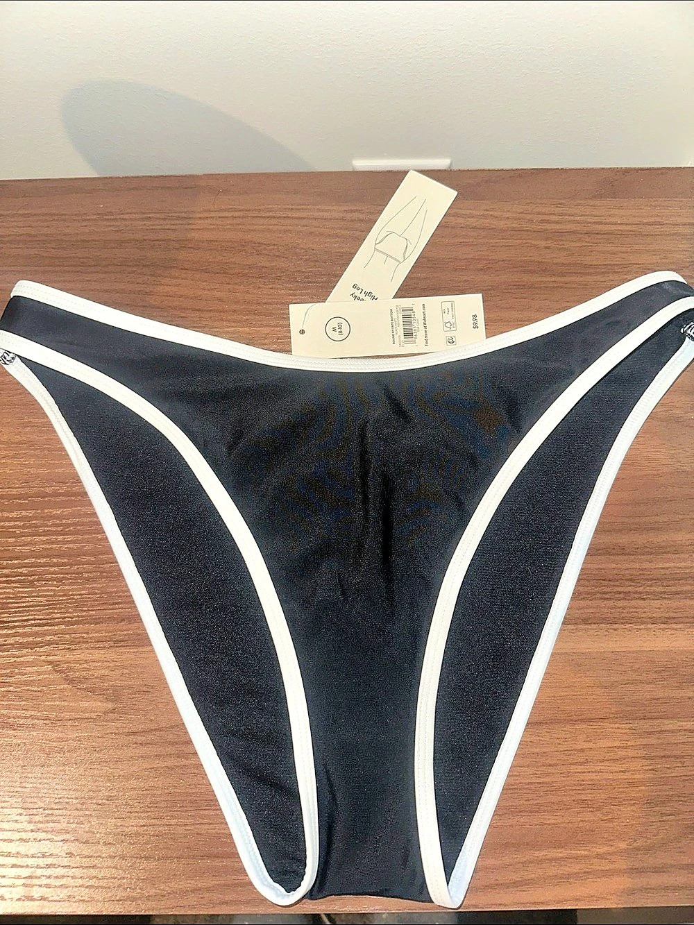 Black and white Color Block Bikini Bottom Medium NWT